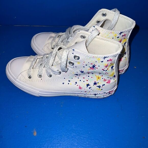 Converse Womens Chuck Taylor All Star Floral Hi Top Canvas Sneaker Shoes Size 2 - Picture 4 of 7